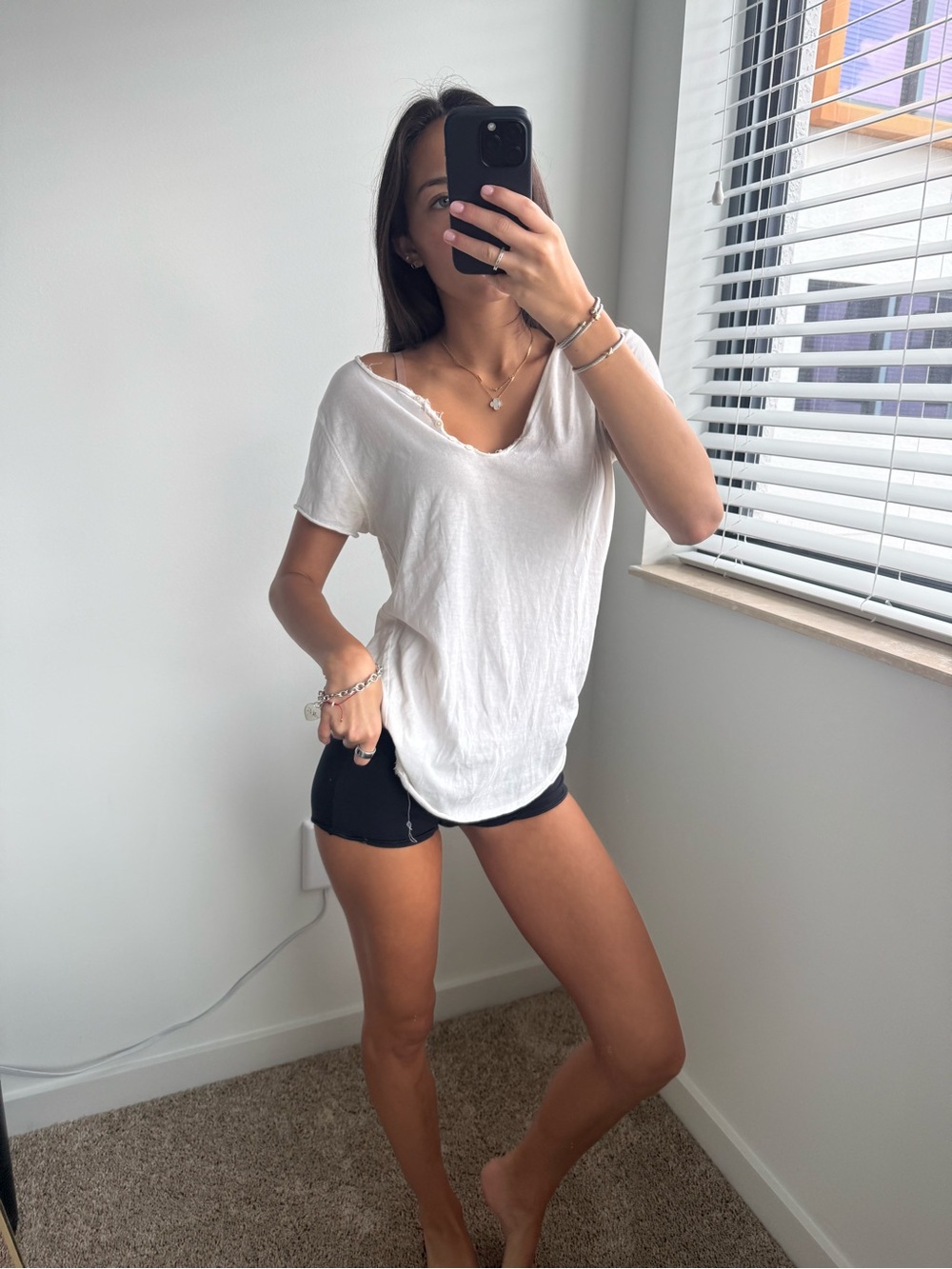 Zadig & Voltaire White V-Neck Short Sleeve Tee
